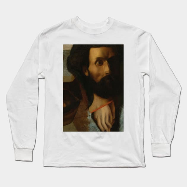 Sketch Of Head And Hands Of St. John For Jesus Remet A Saint Pierre Les Clefs Du Paradis by Jean-Auguste-Dominique Ingres Long Sleeve T-Shirt by Classic Art Stall